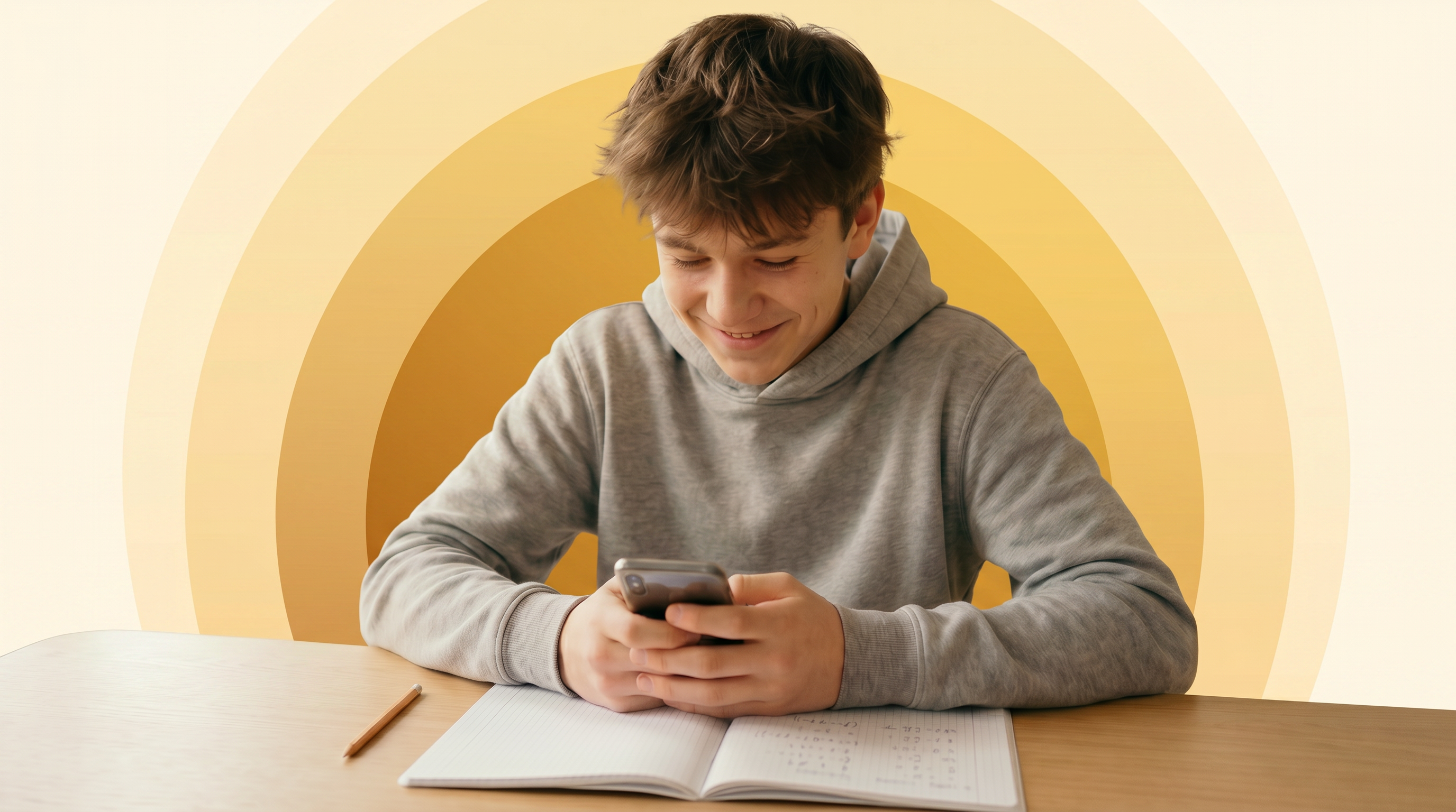 Schüler bekommt per App schnelle 1:1-Nachhilfe und löst eine Matheaufgabe